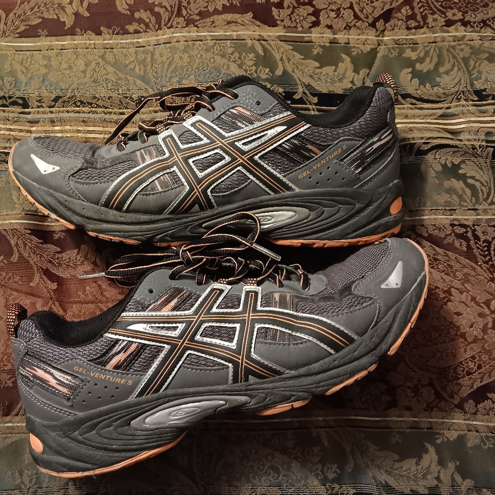 Asics Gel-Venture 5  Hiking Shoes (T5N3N) Grey/Orange Preowned Men's Sz 10.5 - Picture 6 of 12